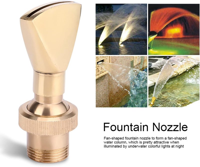 woobles Fountain Nozzle, 1/2" DN15 3/4" DN20 Direction Adjustable Fan Shaped Brass Fountain Nozzle Sprinkler Spray Head for Garden Pond, Amusement Park, Museum - Image 3